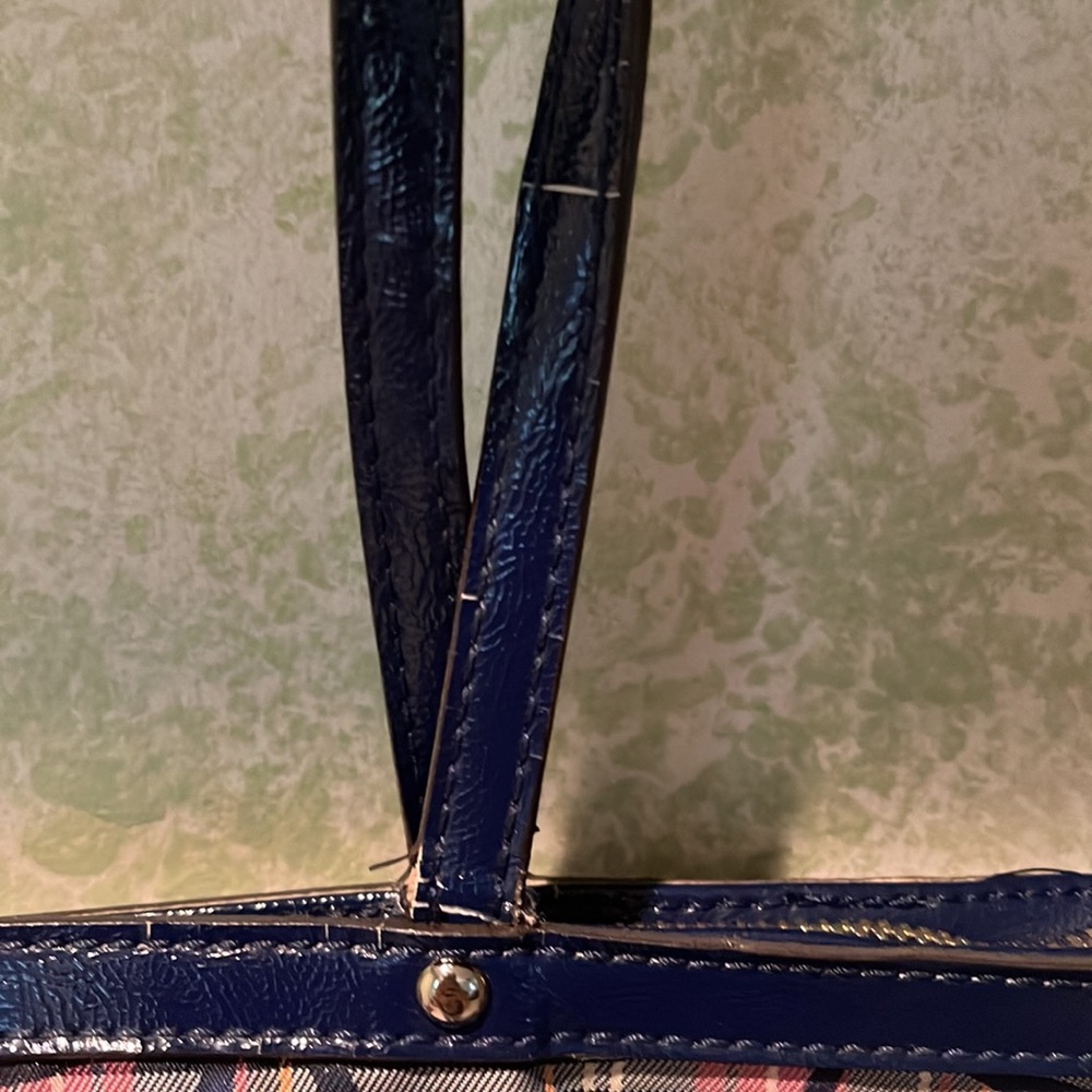 Vintage Coach Tartan Purple/Blue Plaid Shoulder Purse - Picture 4 of 9